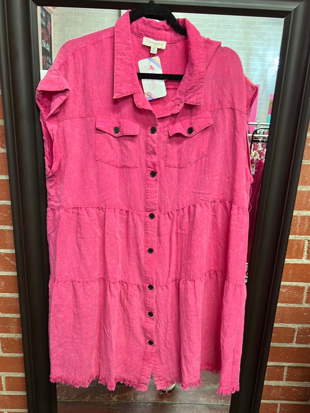 Pink Umgee Womens Dress, 2X