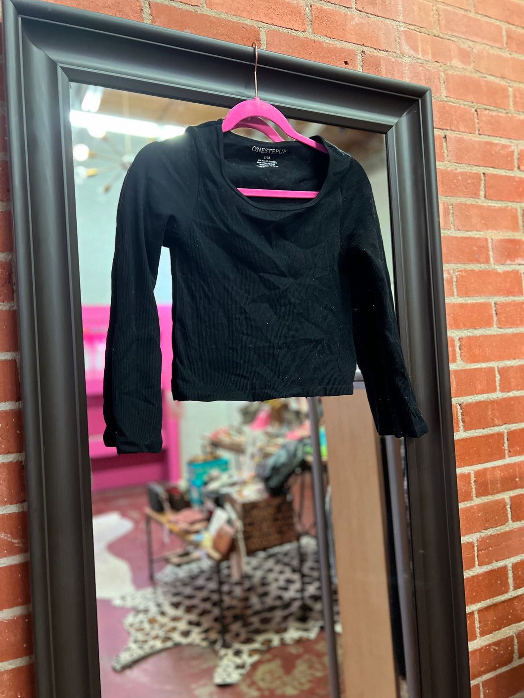 Black one step up Womens Top, S/M