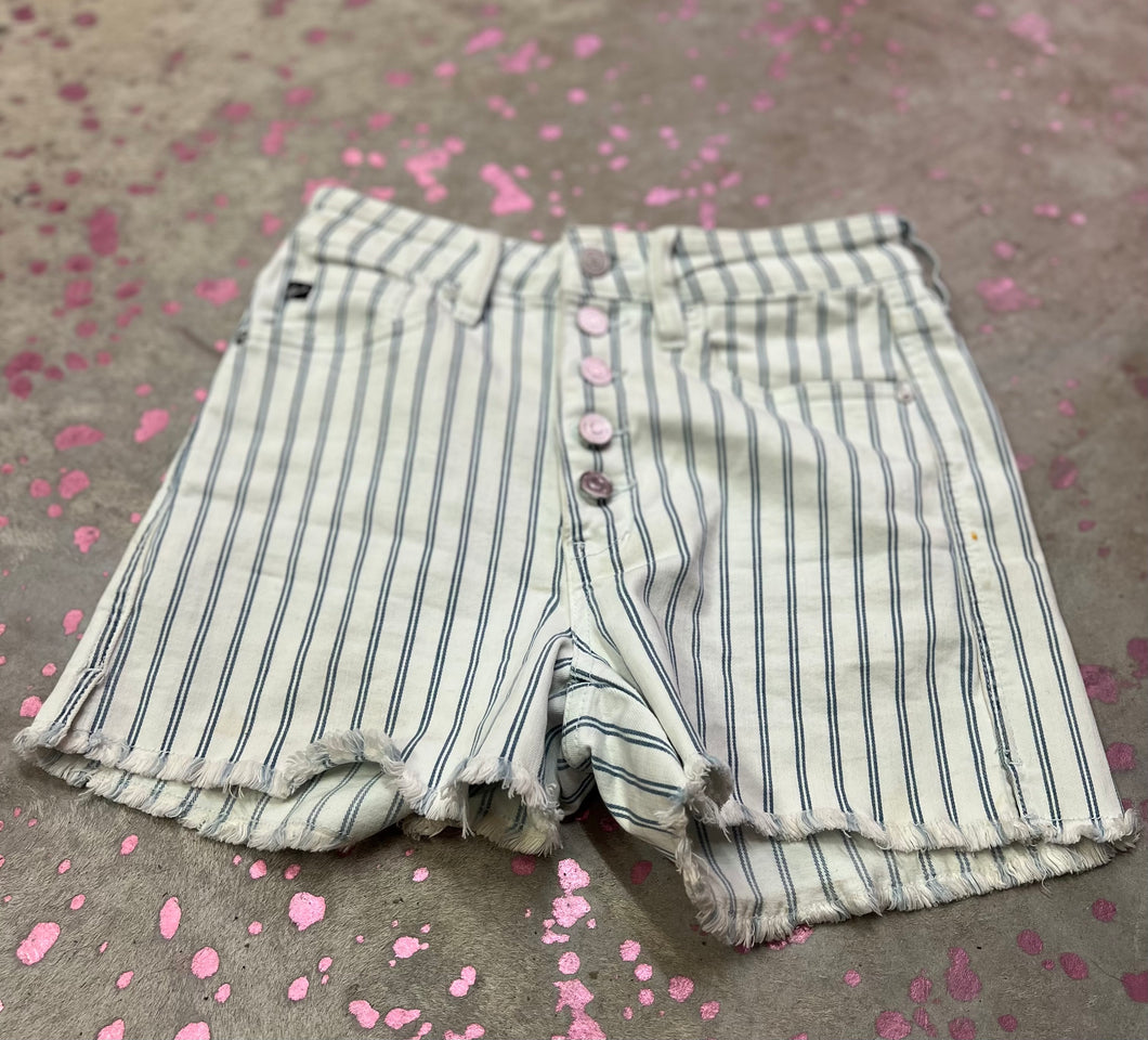 Navy Stripe KanCan Shorts, Medium