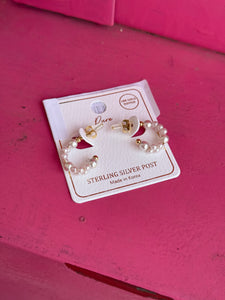 Small pearl hoops