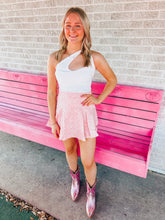 Load image into Gallery viewer, Pink jacquard embossed skirt
