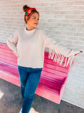 Load image into Gallery viewer, Fringe sleeve sweater
