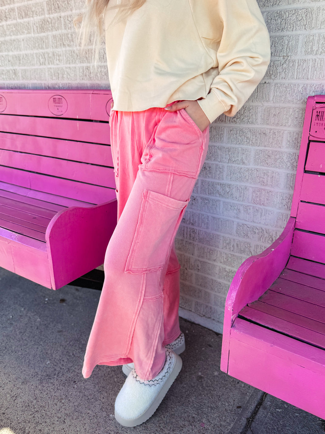 Mineral Washed Oversized Cargo Sweatpants