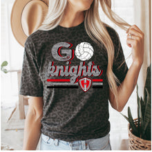 Load image into Gallery viewer, Harker Heights volleyball faux glitter volleyball design.

