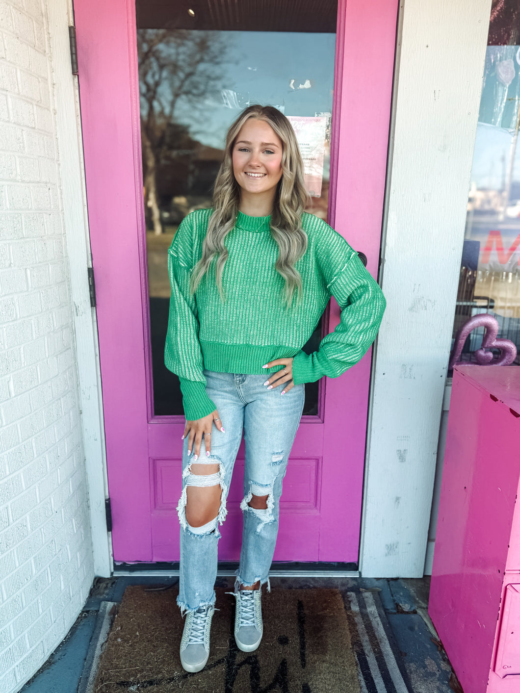 Two toned casual sweater