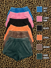 Load image into Gallery viewer, Acid wash elastic waist shorts
