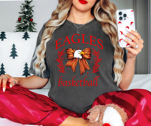 Eagles basketball bow coquette
