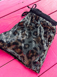 Leopard sequin shorts