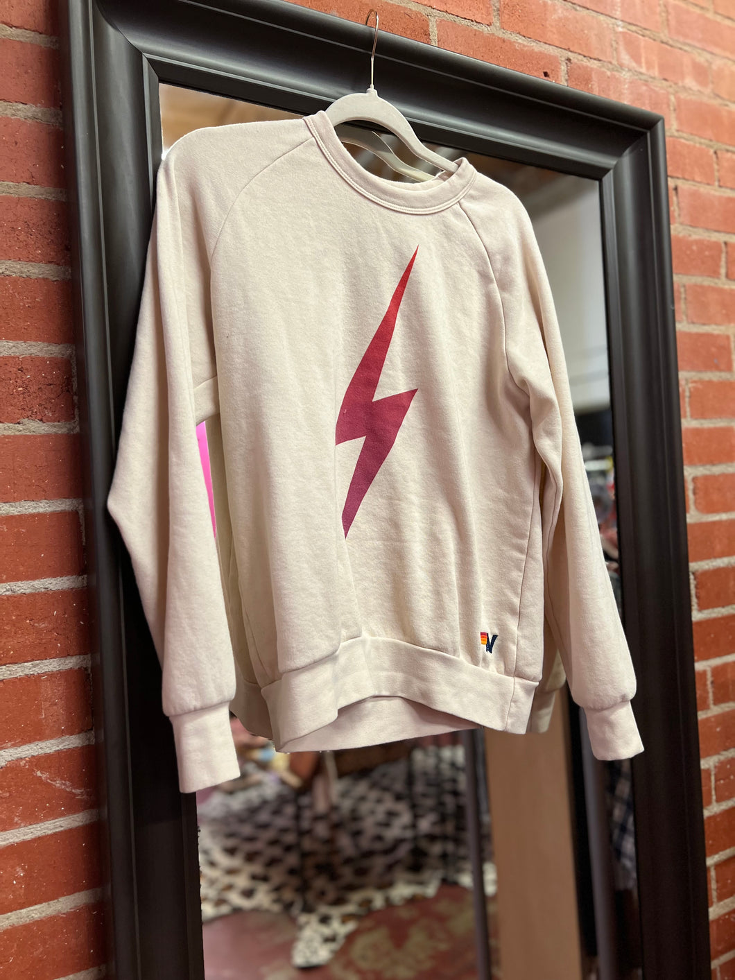 Cream aviator nation Sweatshirt, xs