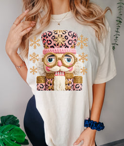 Pink leopard nutcracker