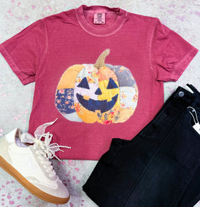 Patchwork pumpkin tee