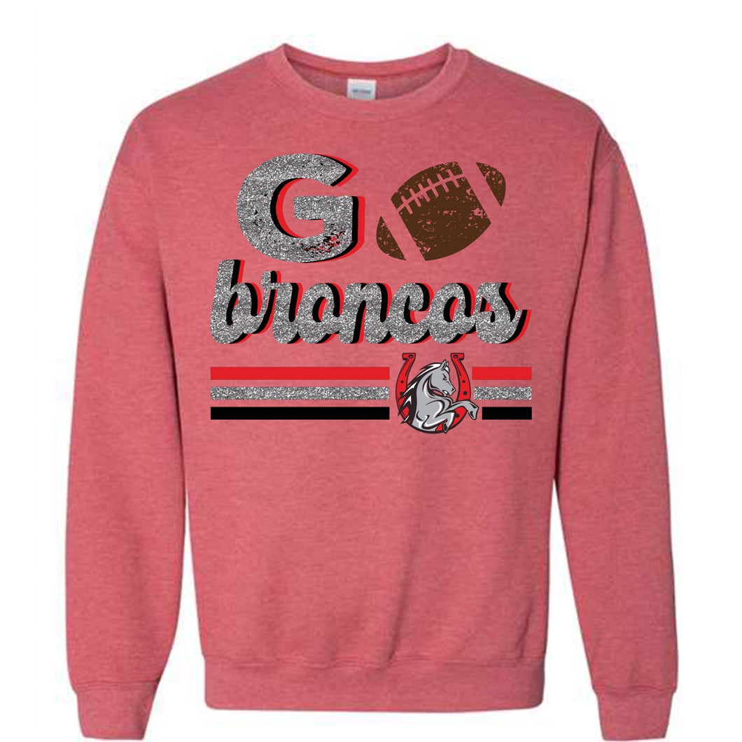 Broncos Football Faux glitter design