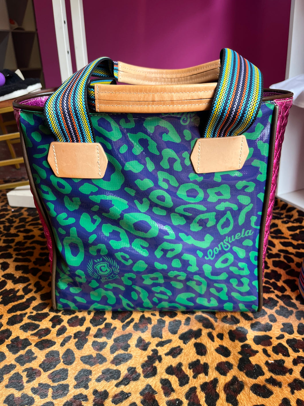 green cheetah Consuela purse, One Size