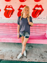 Load image into Gallery viewer, V Neck high low short sleeve tee
