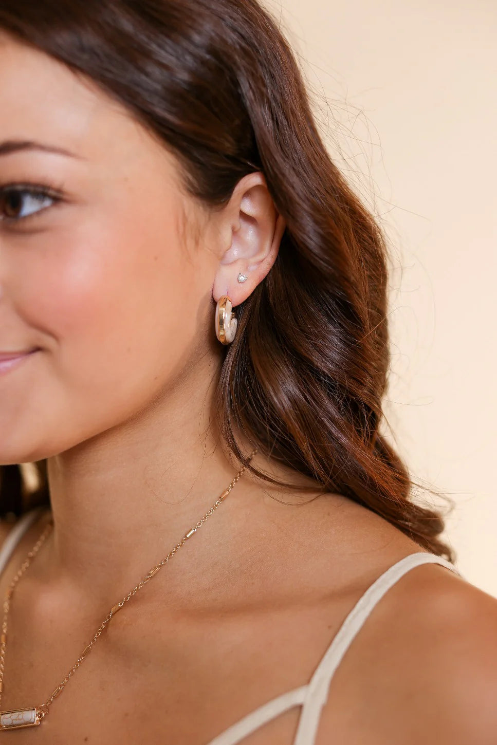 Tan marble hoops
