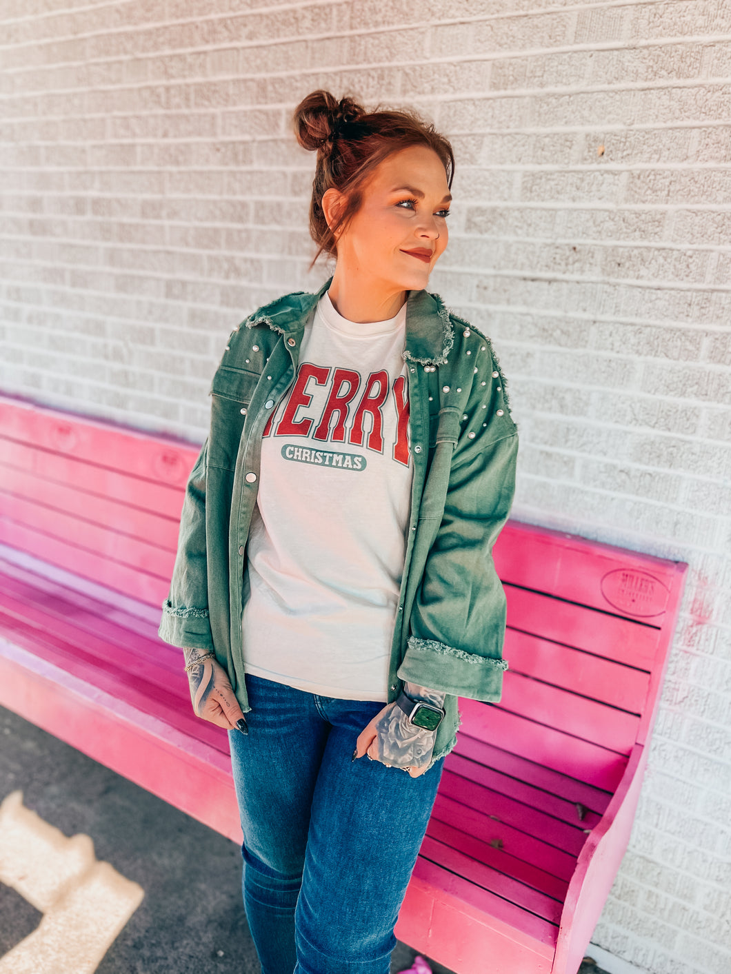 Olive Pearl shacket