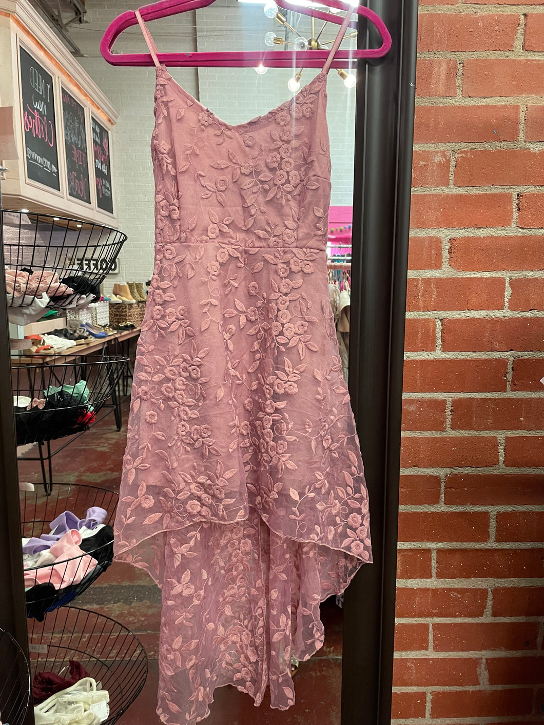 rose Pink Bulldog Womens Dress, Small