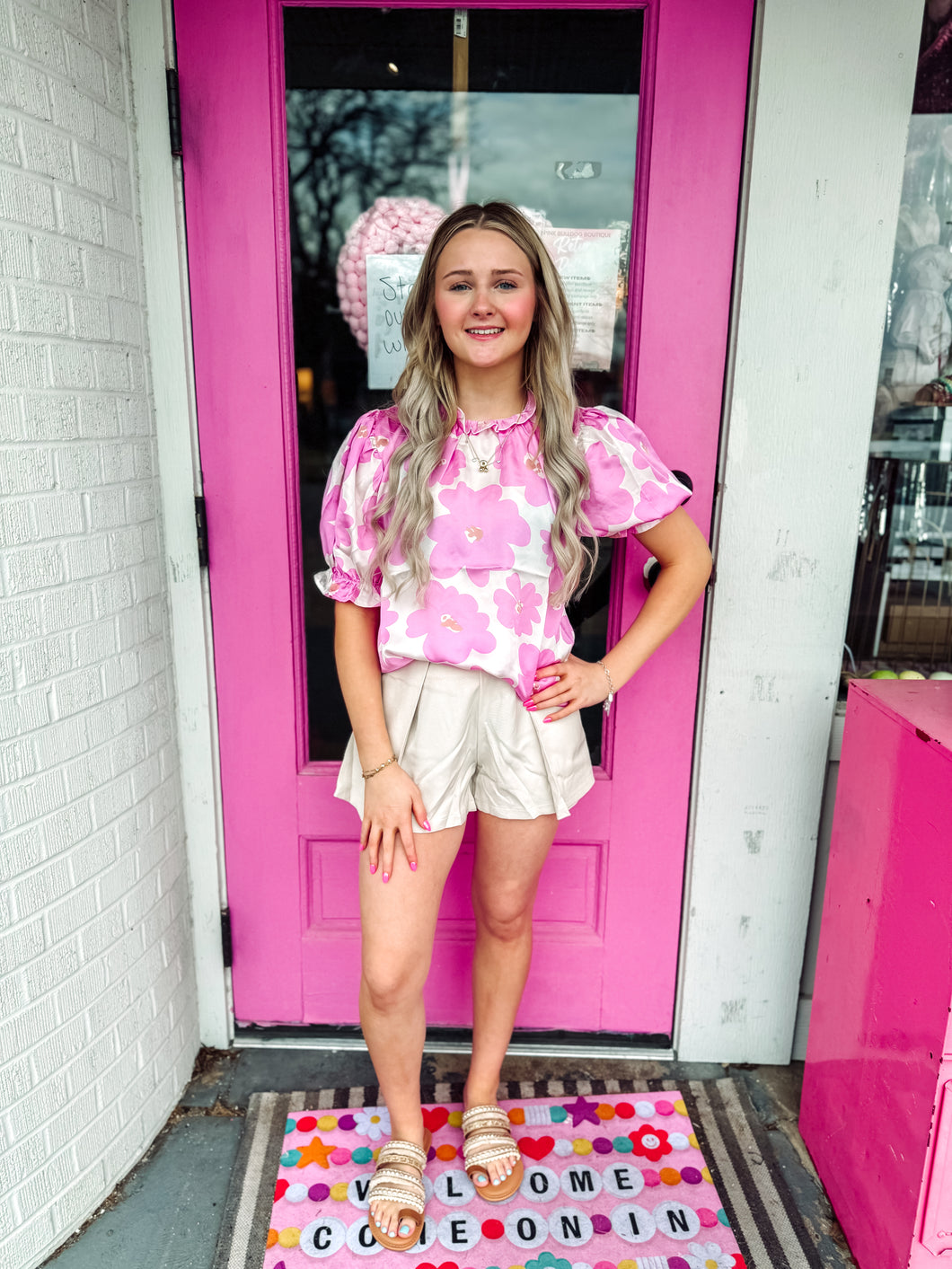 Pink floral top