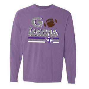 Tarleton Football Faux glitter design