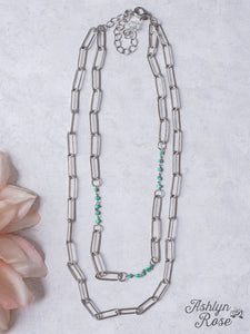 2 layer necklace w turquoise accents