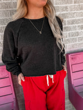 Load image into Gallery viewer, Raw Hem Cropped Sweatshirt
