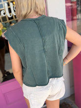 Load image into Gallery viewer, Mineral Washed Cropped Sleeveless Tank
