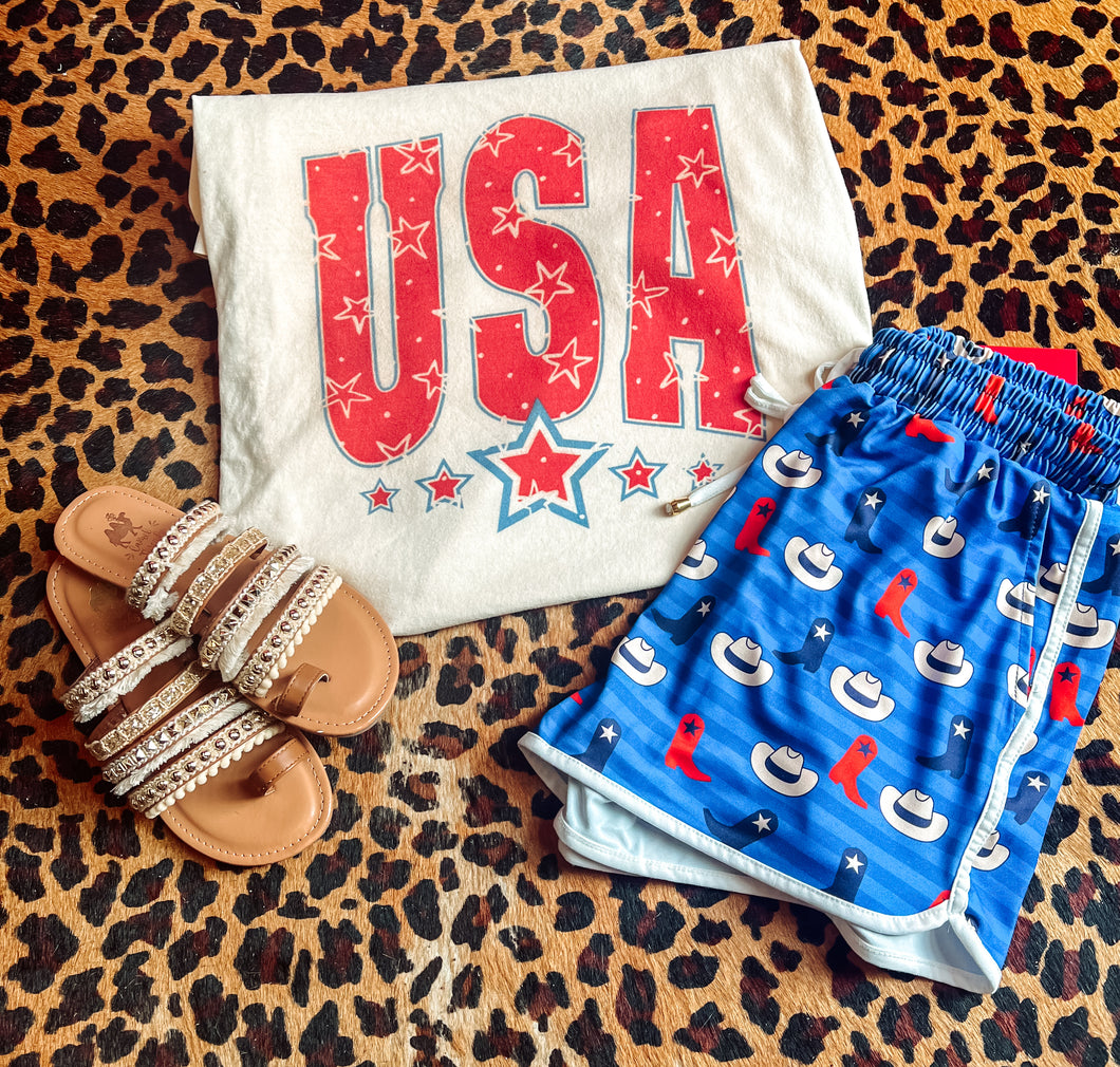 USA w/ stars tee