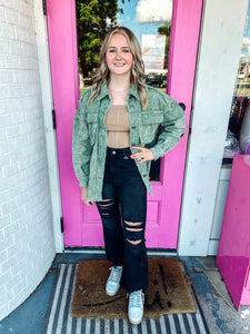 Mineral wash oversized Shacket