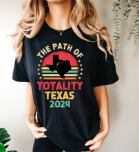 Load image into Gallery viewer, Solar Eclipse Tees- The Path of Totality Colorful Texas
