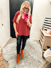 Load image into Gallery viewer, Oversized V Neck ribbed tee
