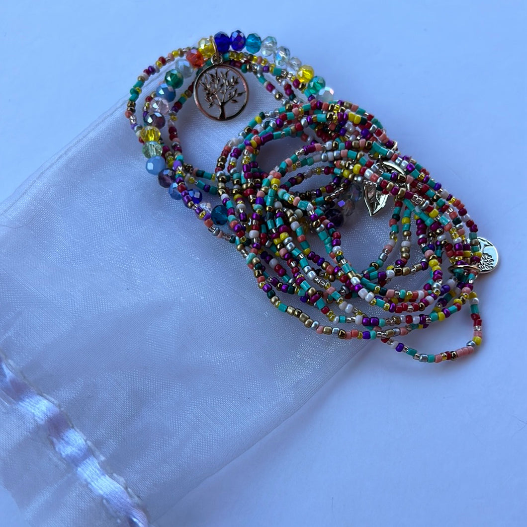 multicolor Pink Bulldog bracelet