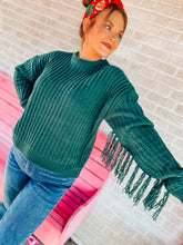 Load image into Gallery viewer, Fringe sleeve sweater
