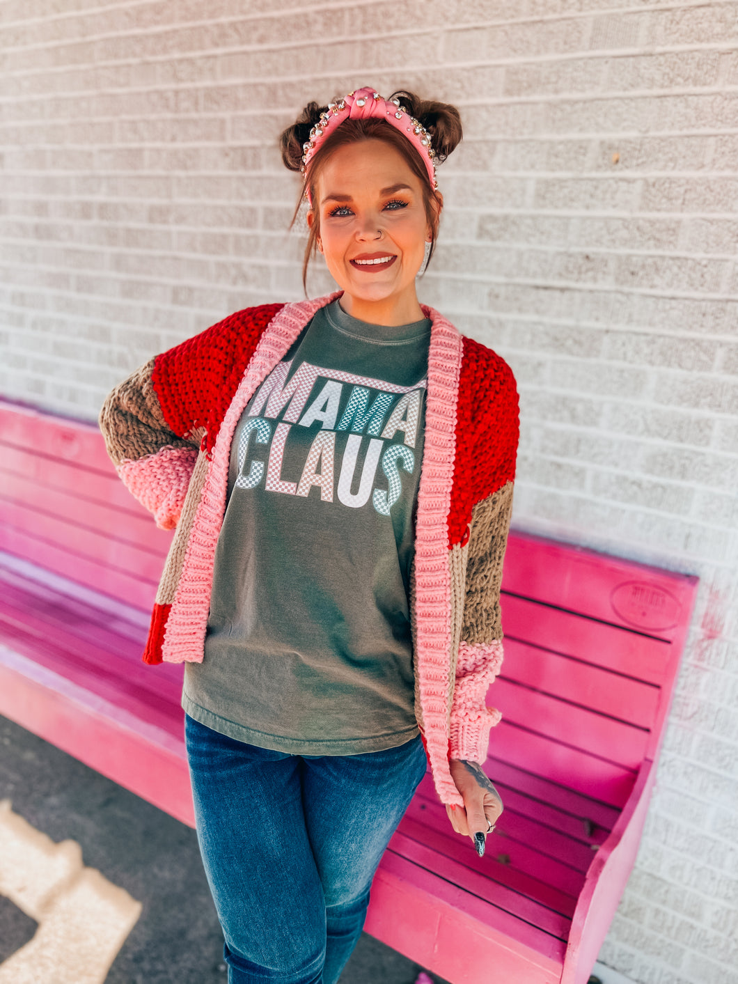 Chunky knit Colorblock cardigan