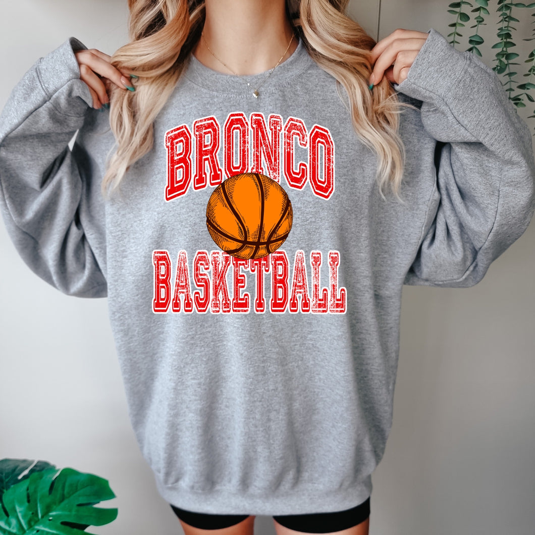 Lake Bronco Cheer Fundraiser Basketball Distressed Design