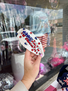 Red white Blue Boujee Headbands