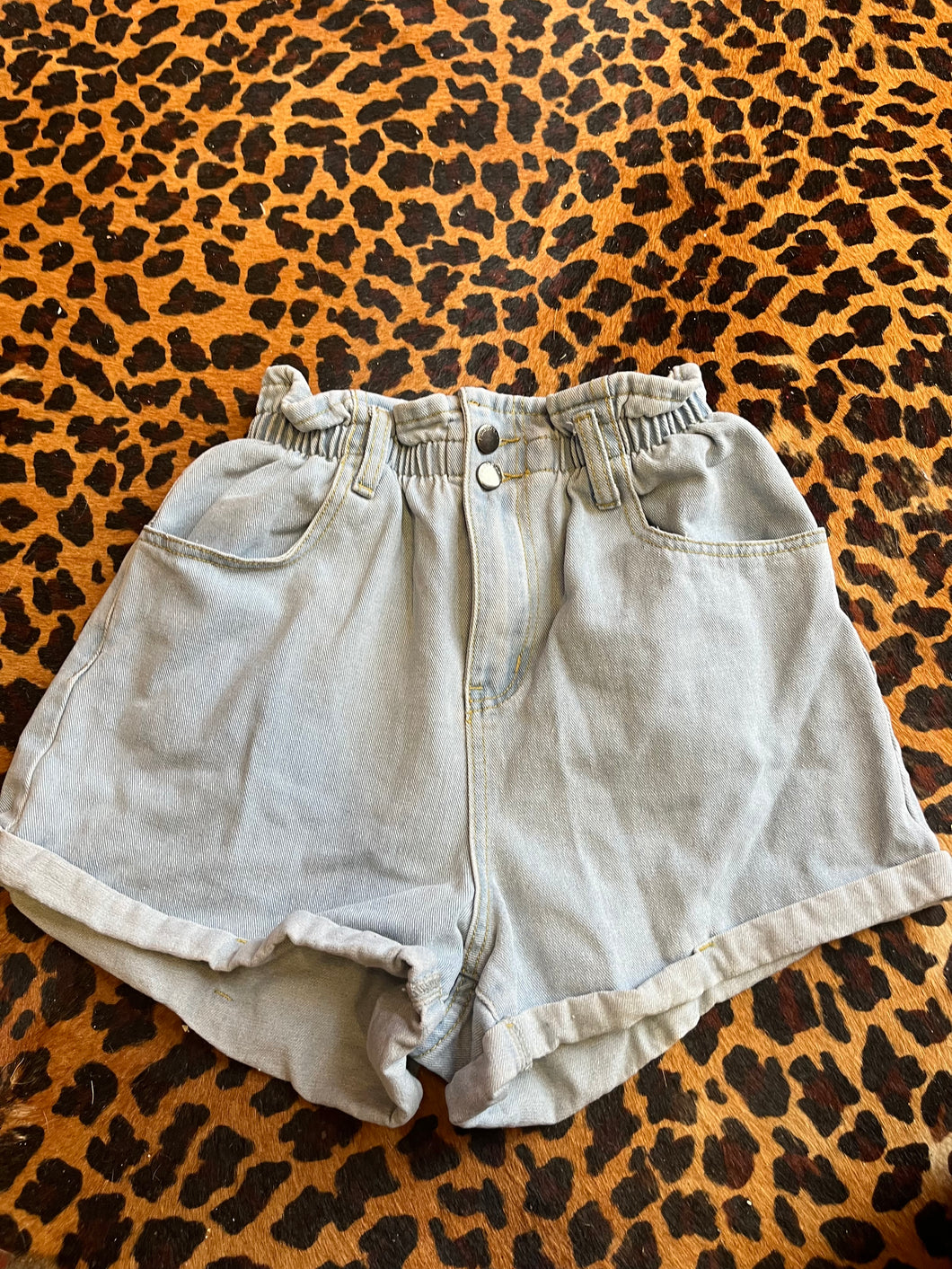 Denim Pink Bulldog Shorts, Small