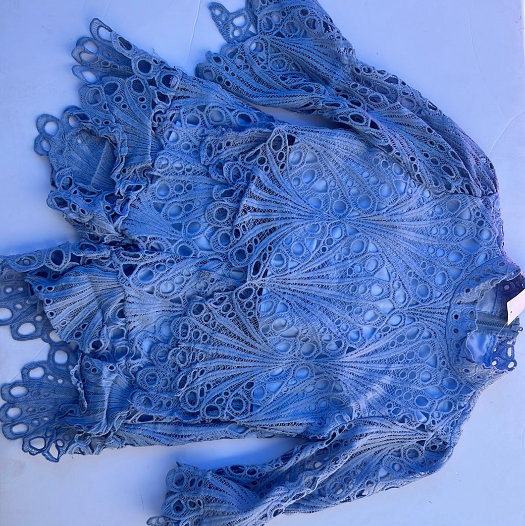 blue lace Pink Bulldog Womens Set, Large