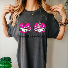 Load image into Gallery viewer, Breast Cancer Save the Pumpkins Tee
