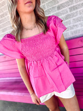 Load image into Gallery viewer, Smocked ruffle top
