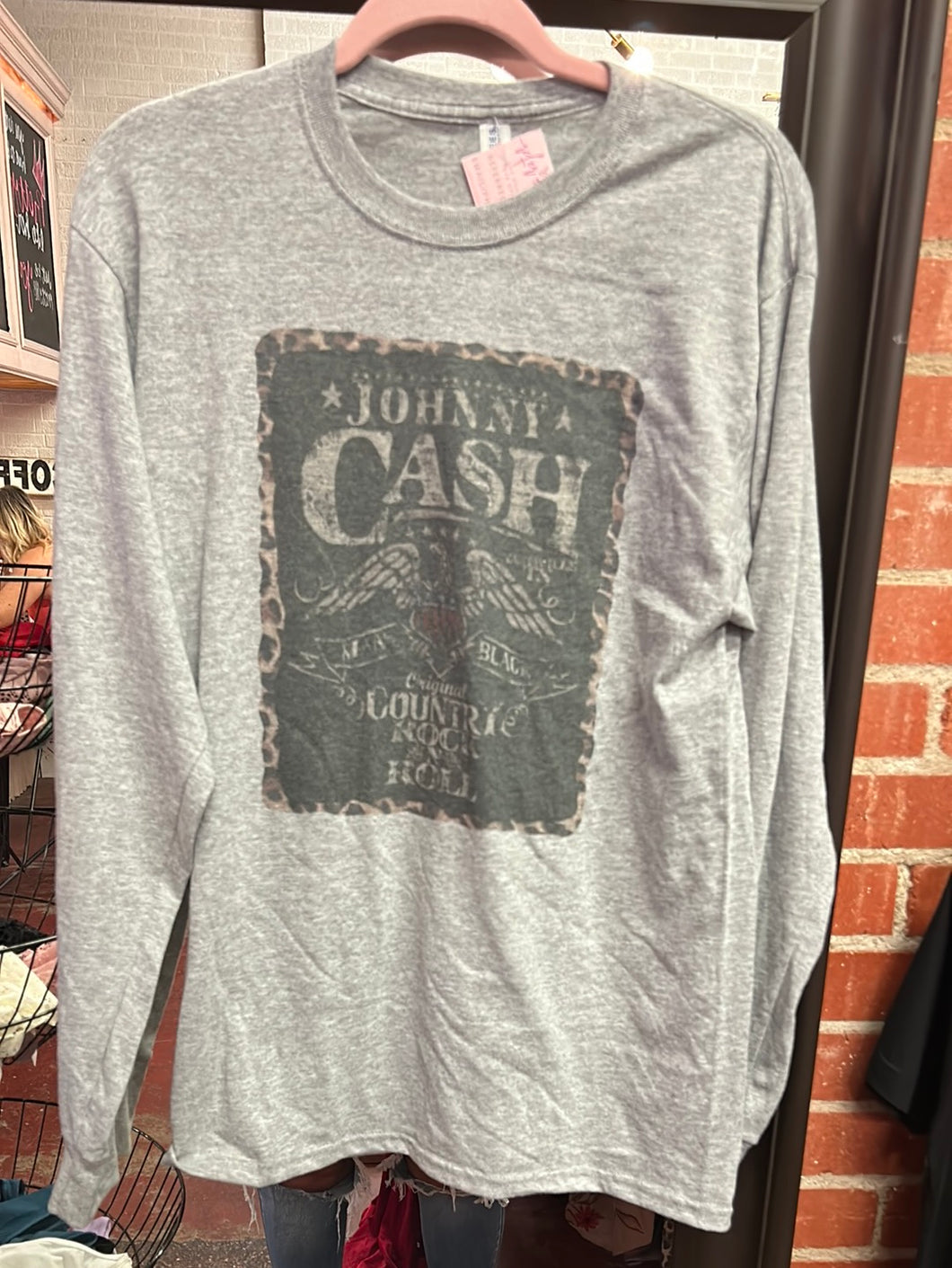 Gray Pink Bulldog Womens Top, Medium