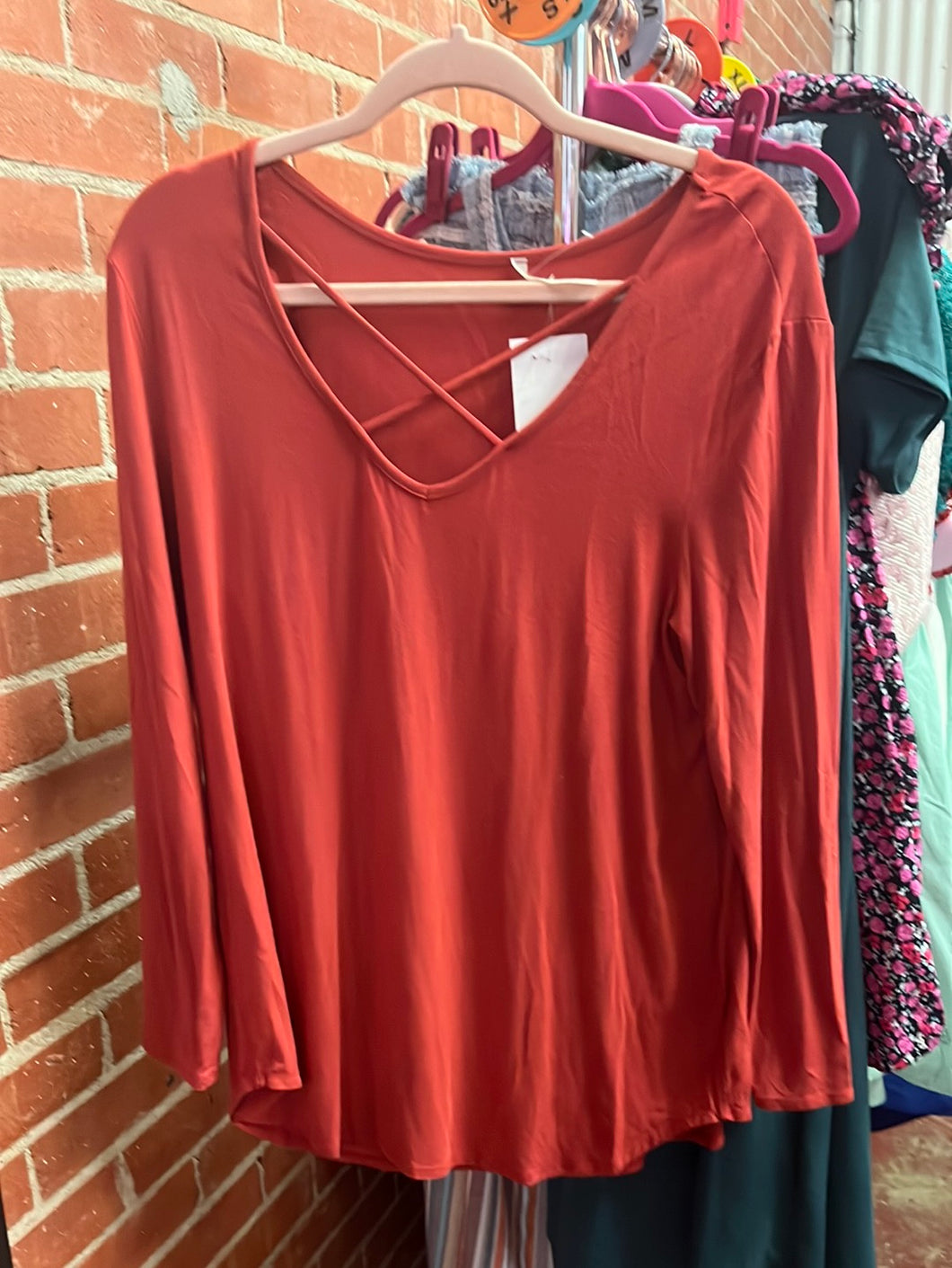 Rust Lime n Chili Womens Top, Large