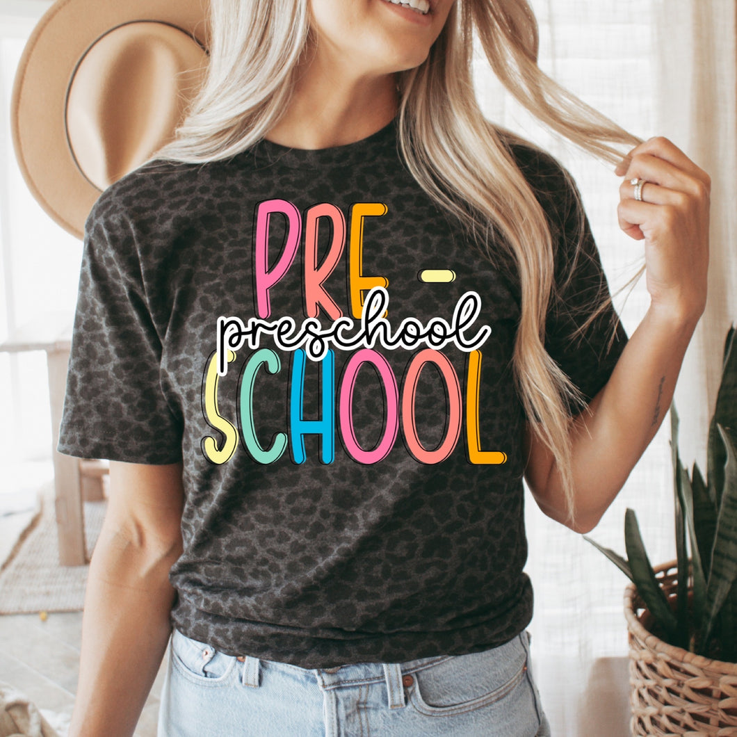 Black leopard rainbow grade specific tee