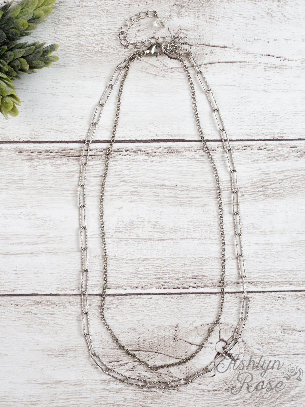 Silver grace layered necklace