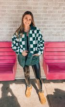 Load image into Gallery viewer, Green checkered Sherpa jacket
