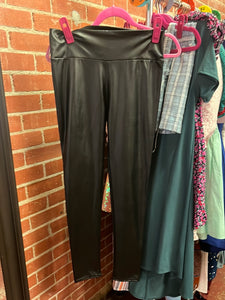 Black Pink Bulldog Leggings, Large