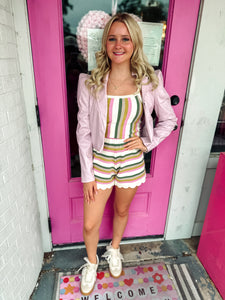 Olive striped set