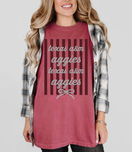 Load image into Gallery viewer, Texas A&amp;M stripe bow coquette

