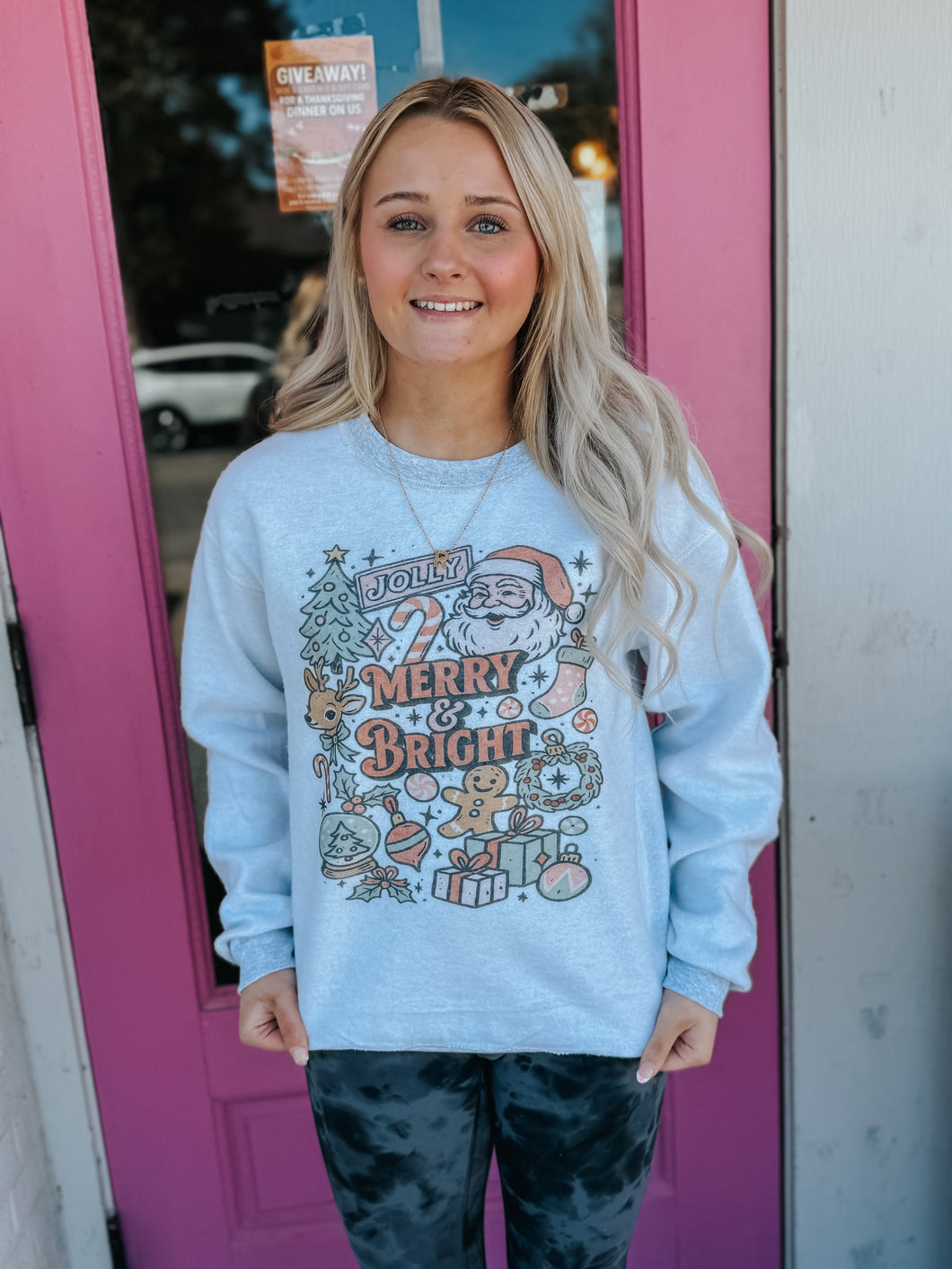 Reversible gray Christmas sweatshirt retro