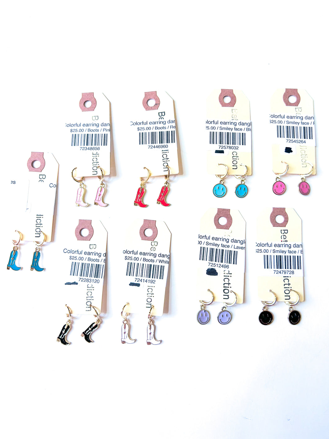 Colorful earring dangles