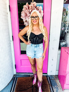 Light wash Risen jeweled shorts